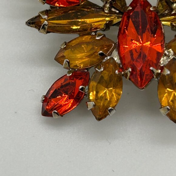 Vintage Juliana Butterfly Brooch Orange Amber Rhinestone DeLizza & Elster #1795 - Picture 6 of 16